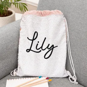 Personalised Kids Hidden Message Sequin Bag - Champagne Gold