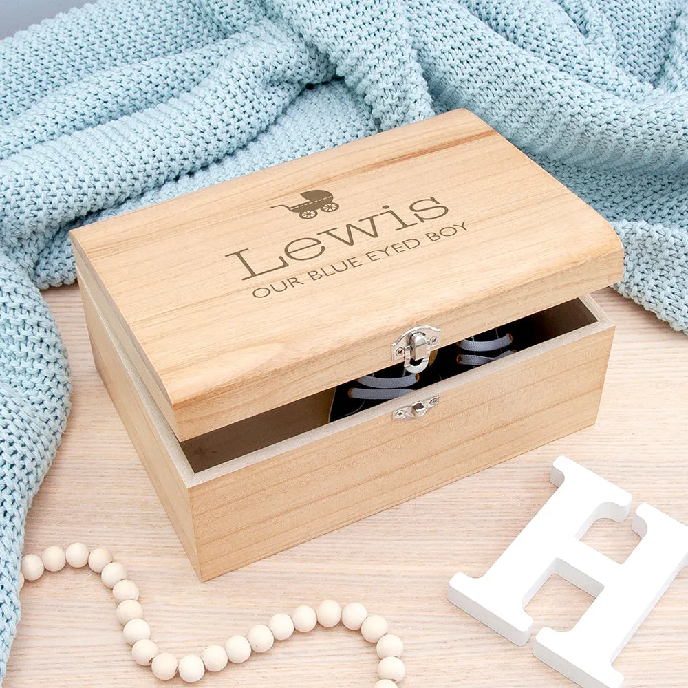 Personalised New Baby Keepsake Chest -  Pram