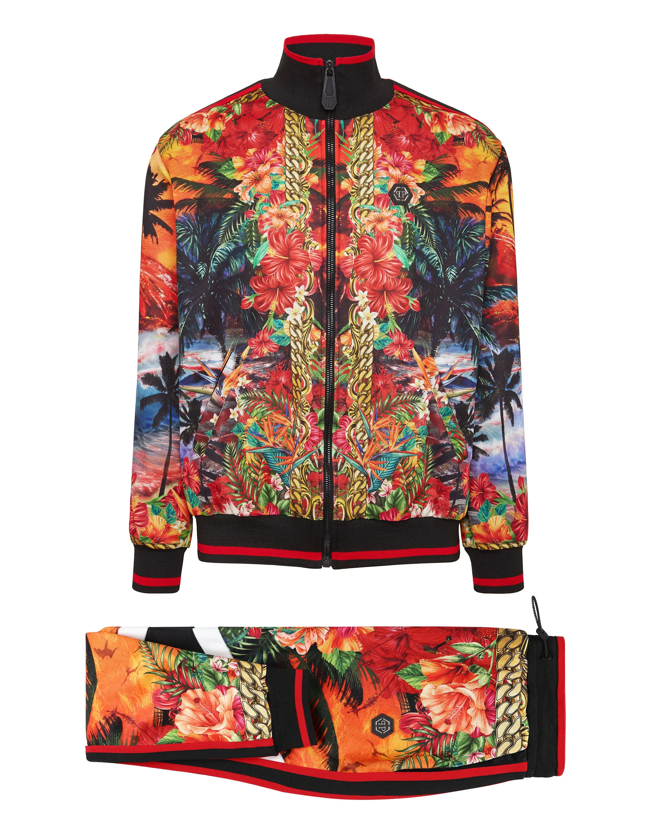 PHILIPP PLEIN TRACKSUIT: ZIP-UP JACKET + JOGGING PANTS HAWAII