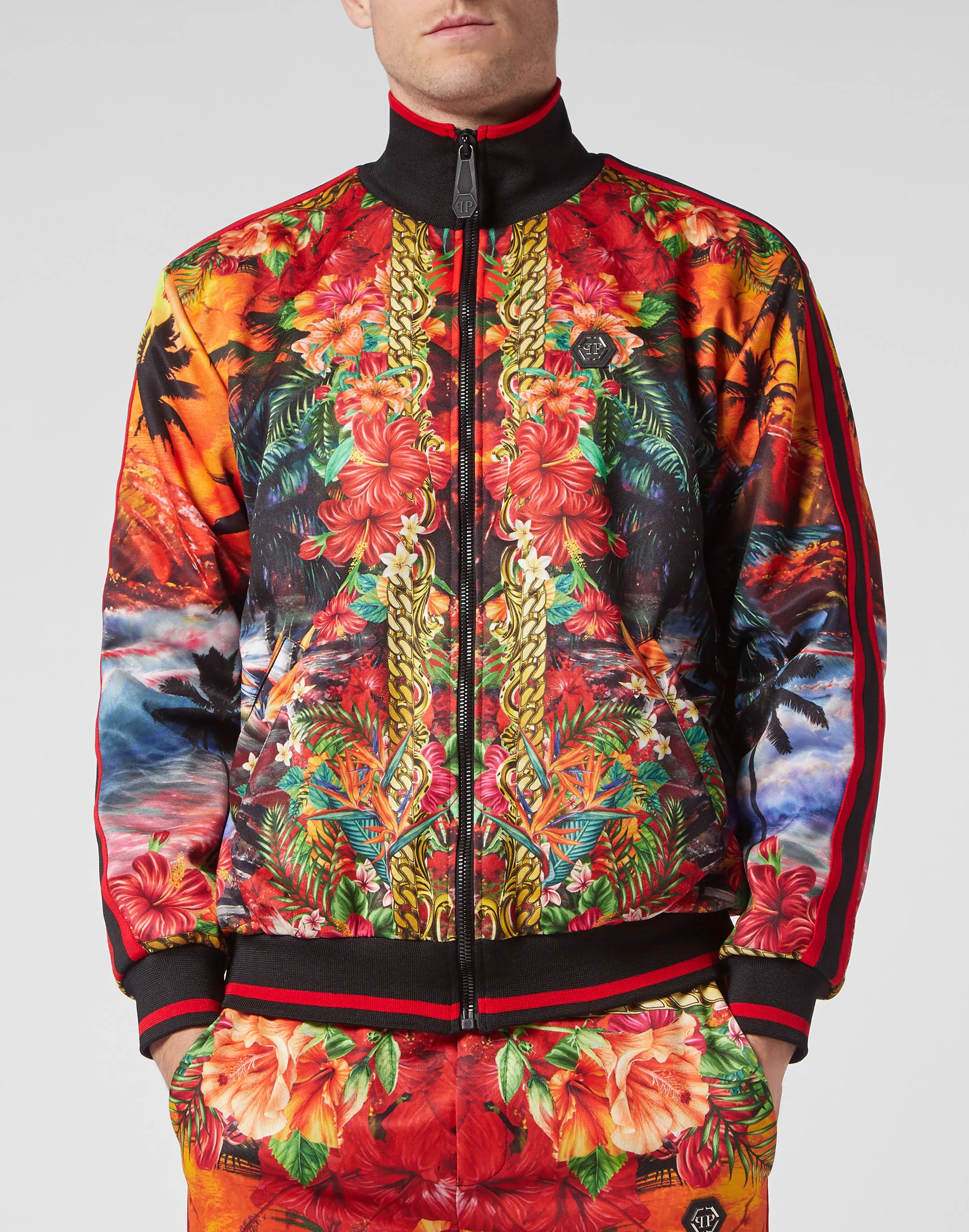 PHILIPP PLEIN TRACKSUIT: ZIP-UP JACKET + JOGGING PANTS HAWAII