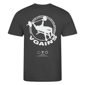 Plant Faced Clothing Training Tee Vgains Emblem Charcoal Grey