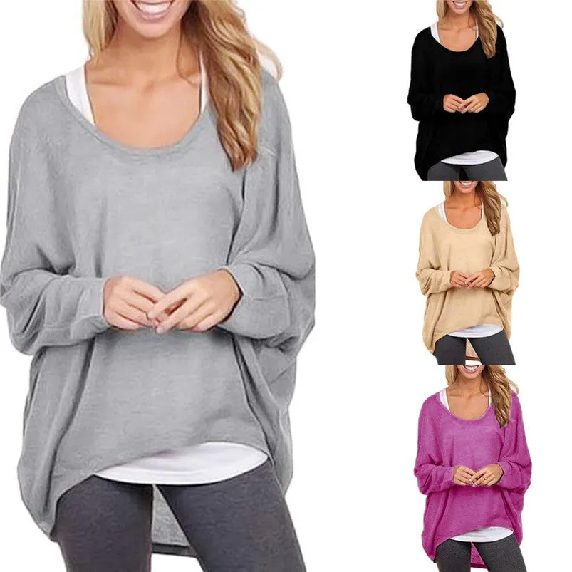 Pull Sweater Women Batwing Sleeve Loose Sweater Pullover Casual Top Christmas Sweater Fast Shipping Feida