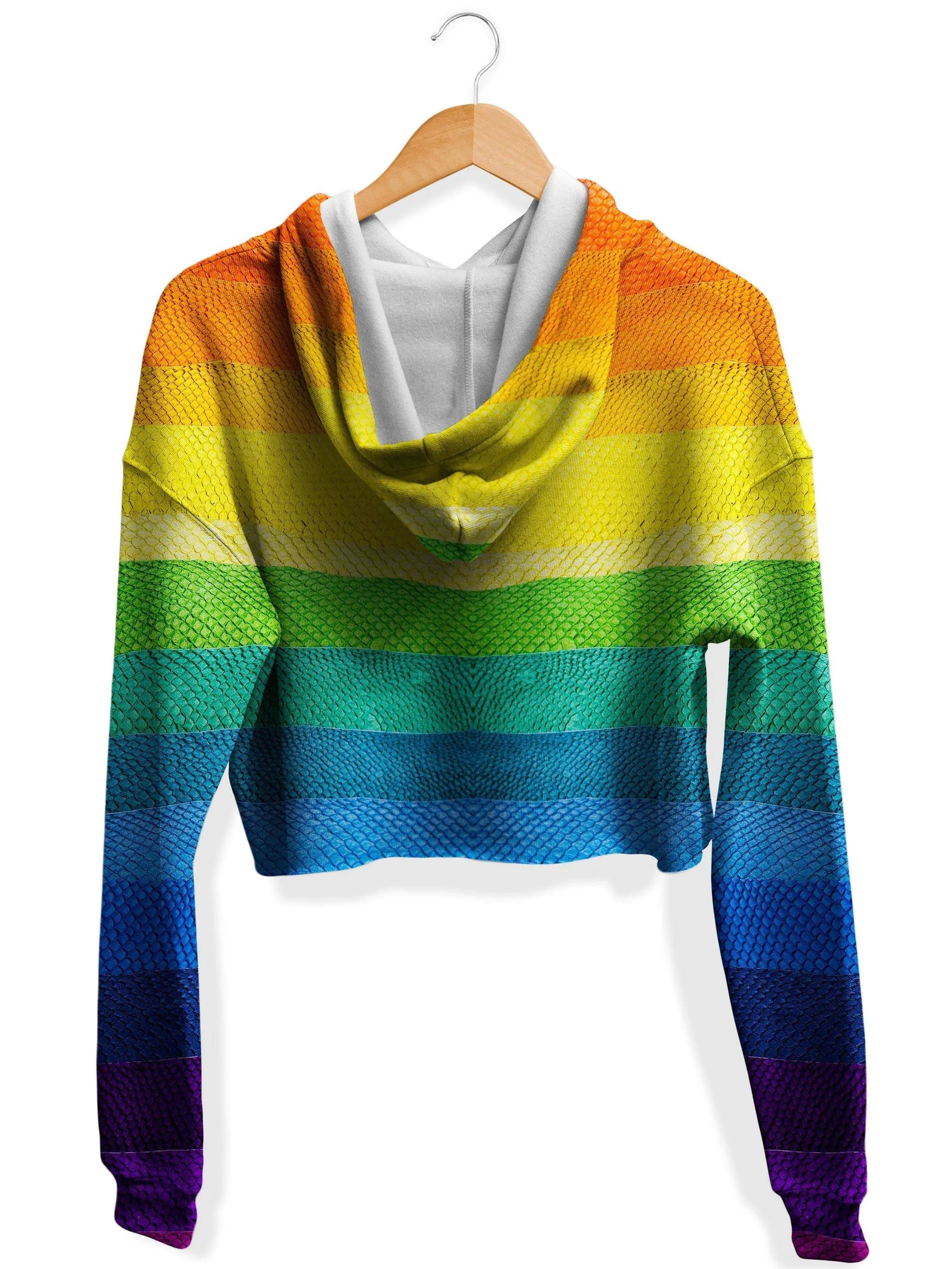 Rainbow Snake Fleece Crop Hoodie