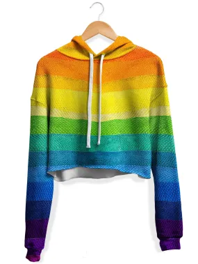 Rainbow Snake Fleece Crop Hoodie