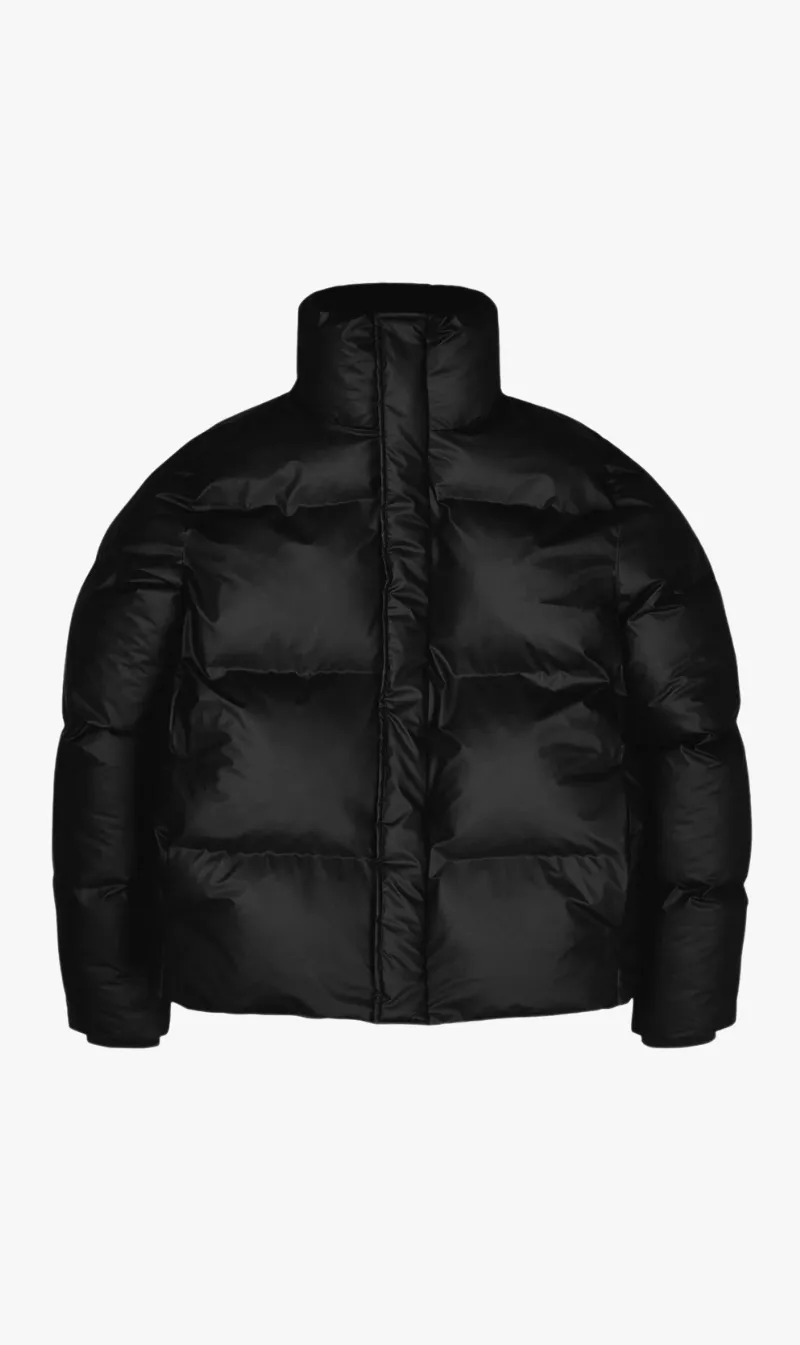  Rains      Boxy Puffer Jacket - Black 