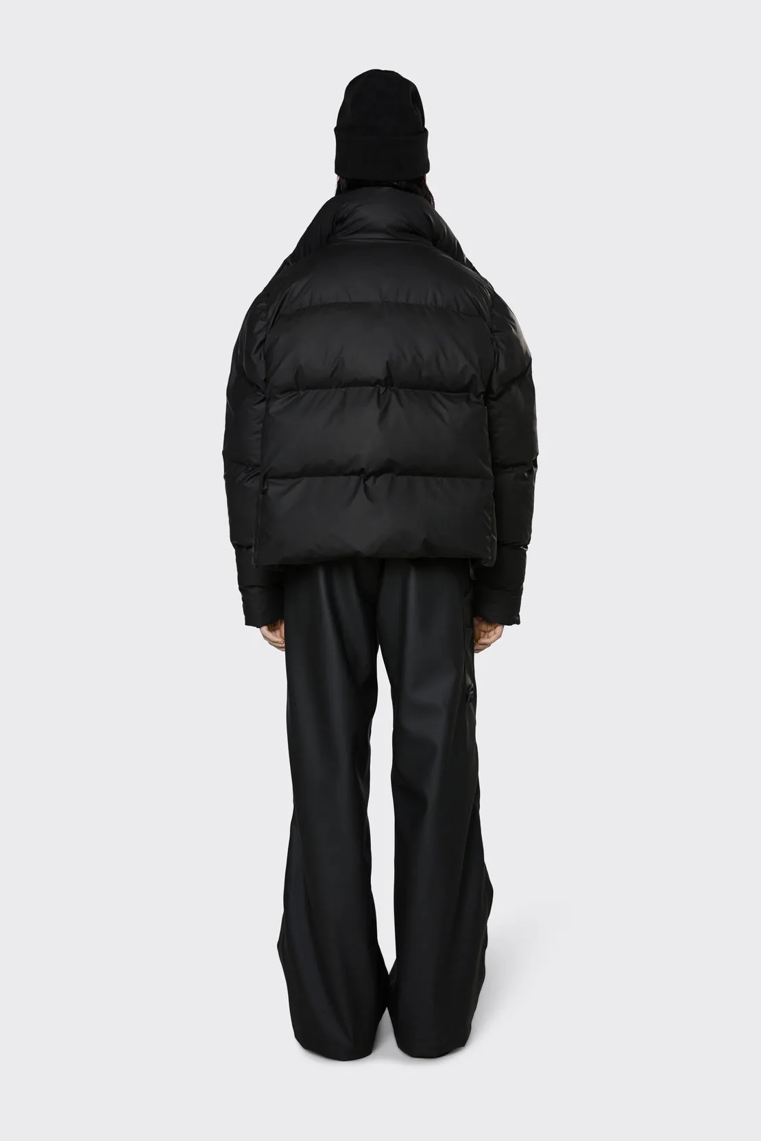  Rains      Boxy Puffer Jacket - Black 