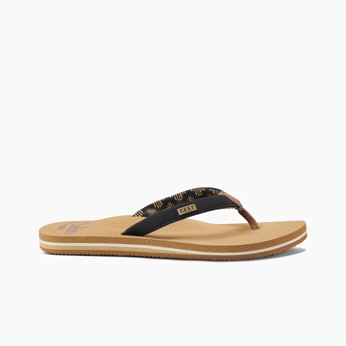 Reef Women's Cushion Sands Sandals in Black/Tan