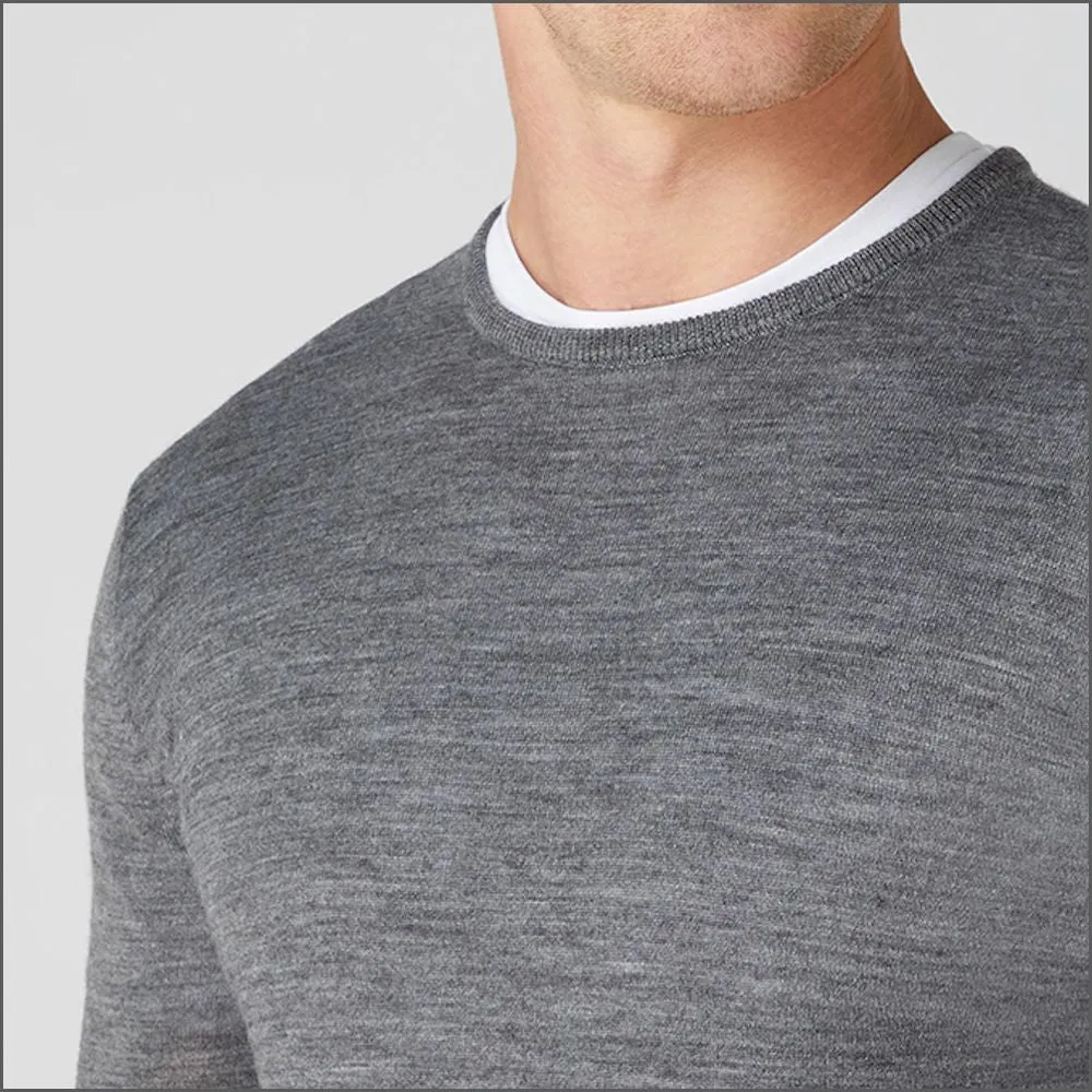 Remus Uomo Grey Slim Fit Merino Wool-Blend Sweater>>