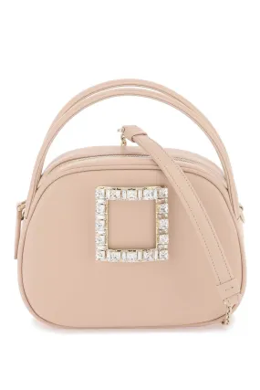 ROGER VIVIER Mini Leather Handbag with Rhinestone Buckle