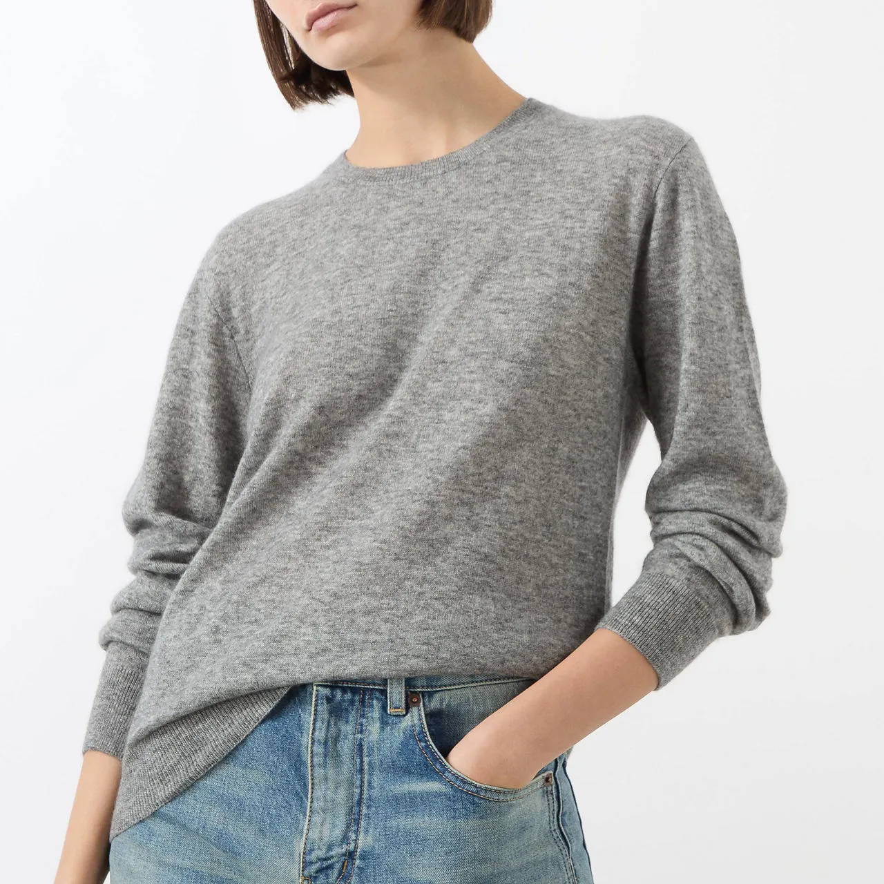 SAINT LAURENT Classic Knitted Sweater - Grey