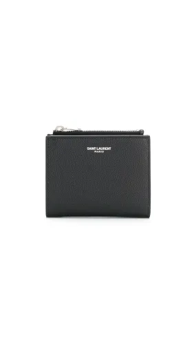 Saint Laurent Monogram Logo Zip Pouch - Black