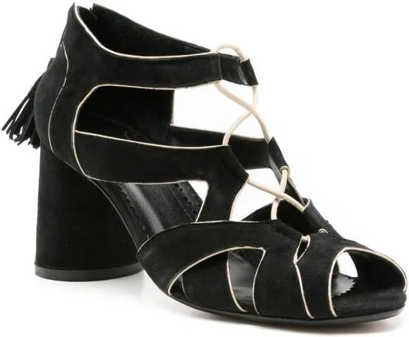 Sarah Chofakian Taylor 65mm cone-heeled sandals Black