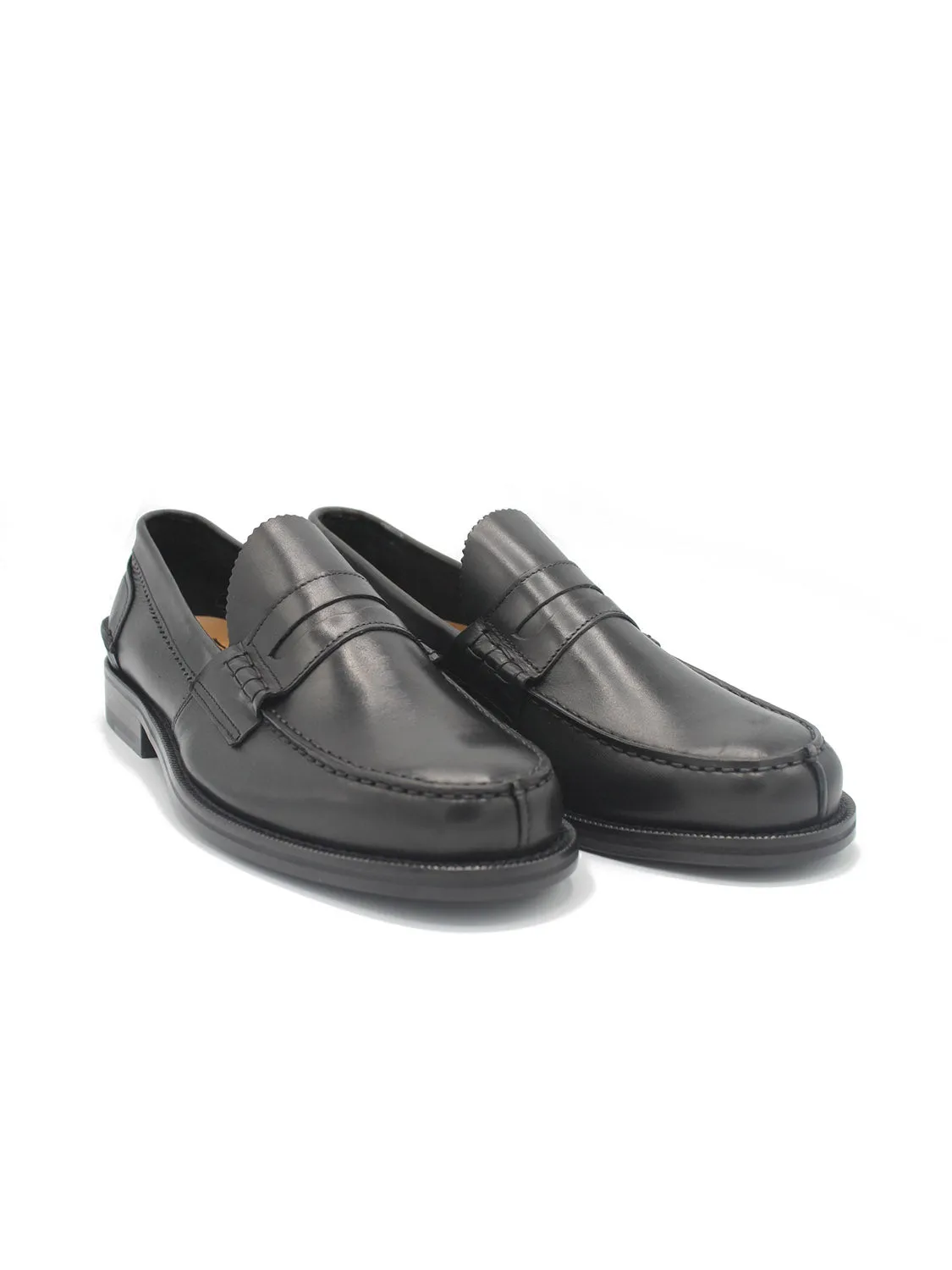 SAXONE OF SCOTLAND PENNY LOAFER PELLE NERA