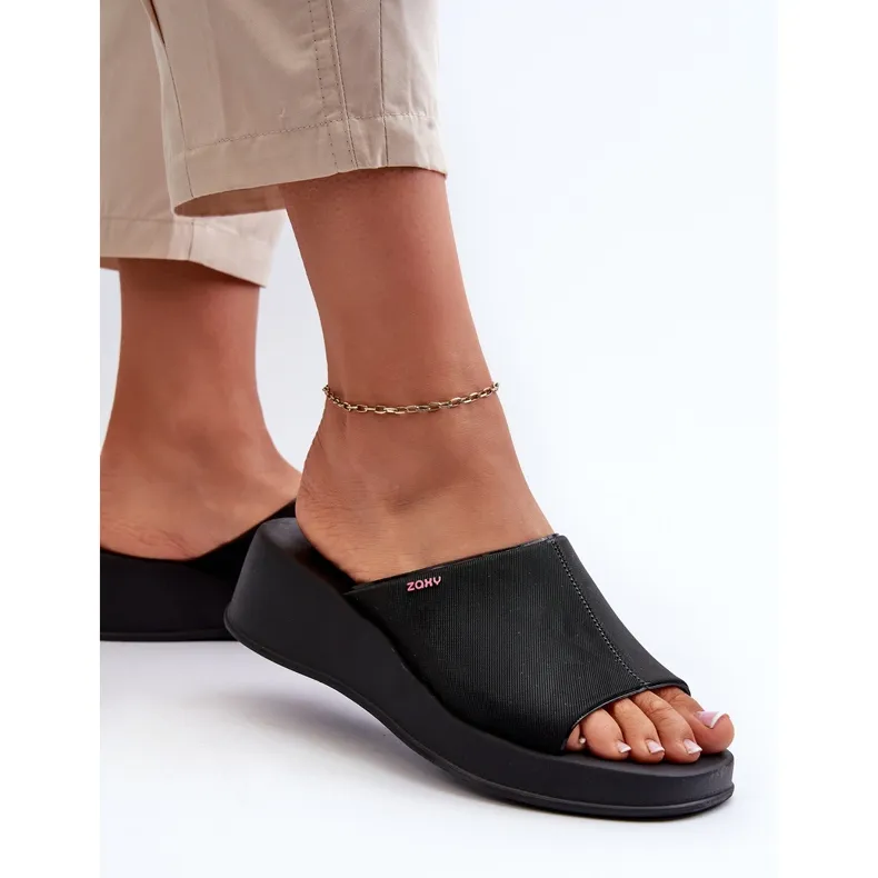 Scented Women's Wedge Flip-Flops ZAXY LL285084 Black