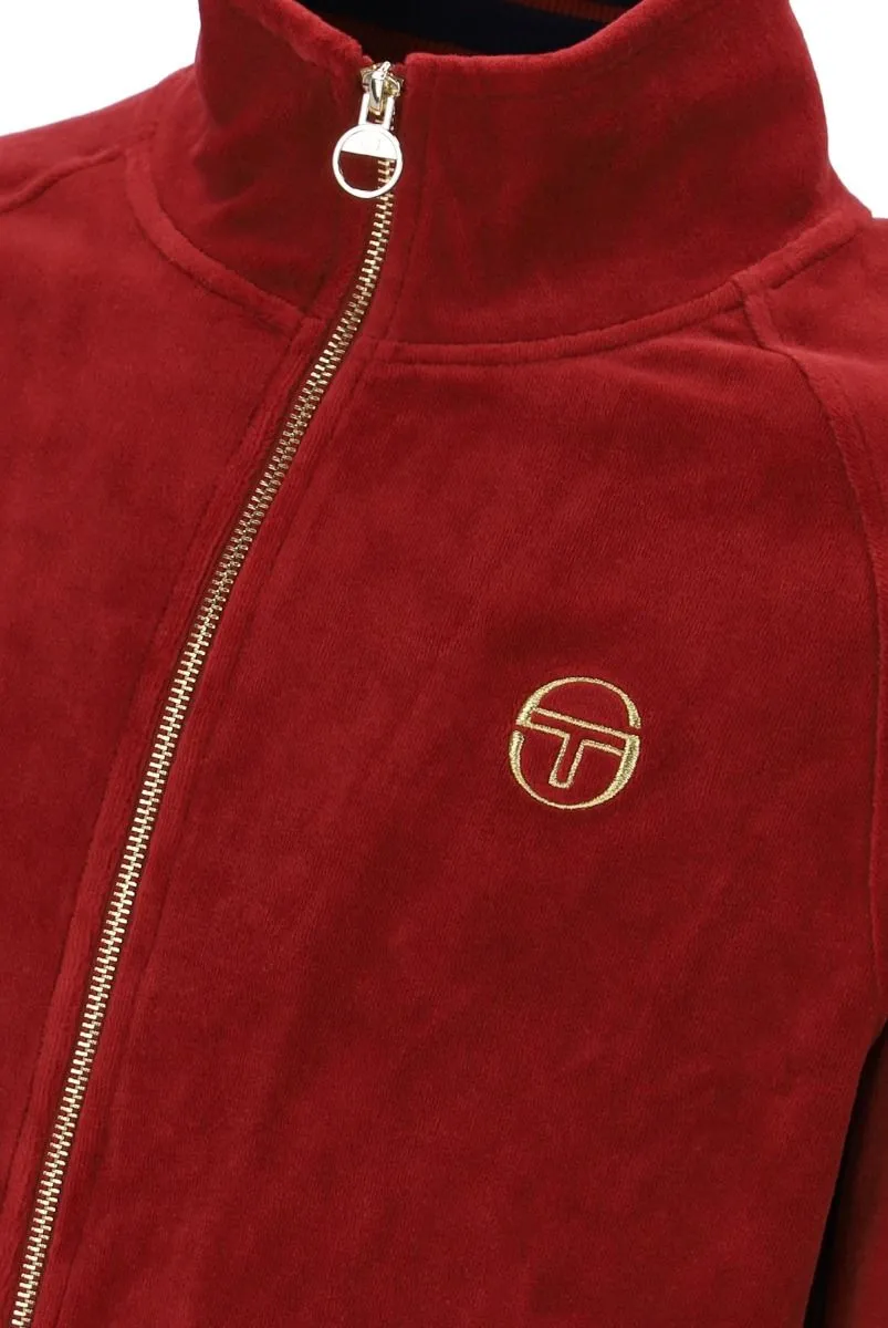 Sergio Tacchini Court Velour Track Jacket Sun Dried Tomato