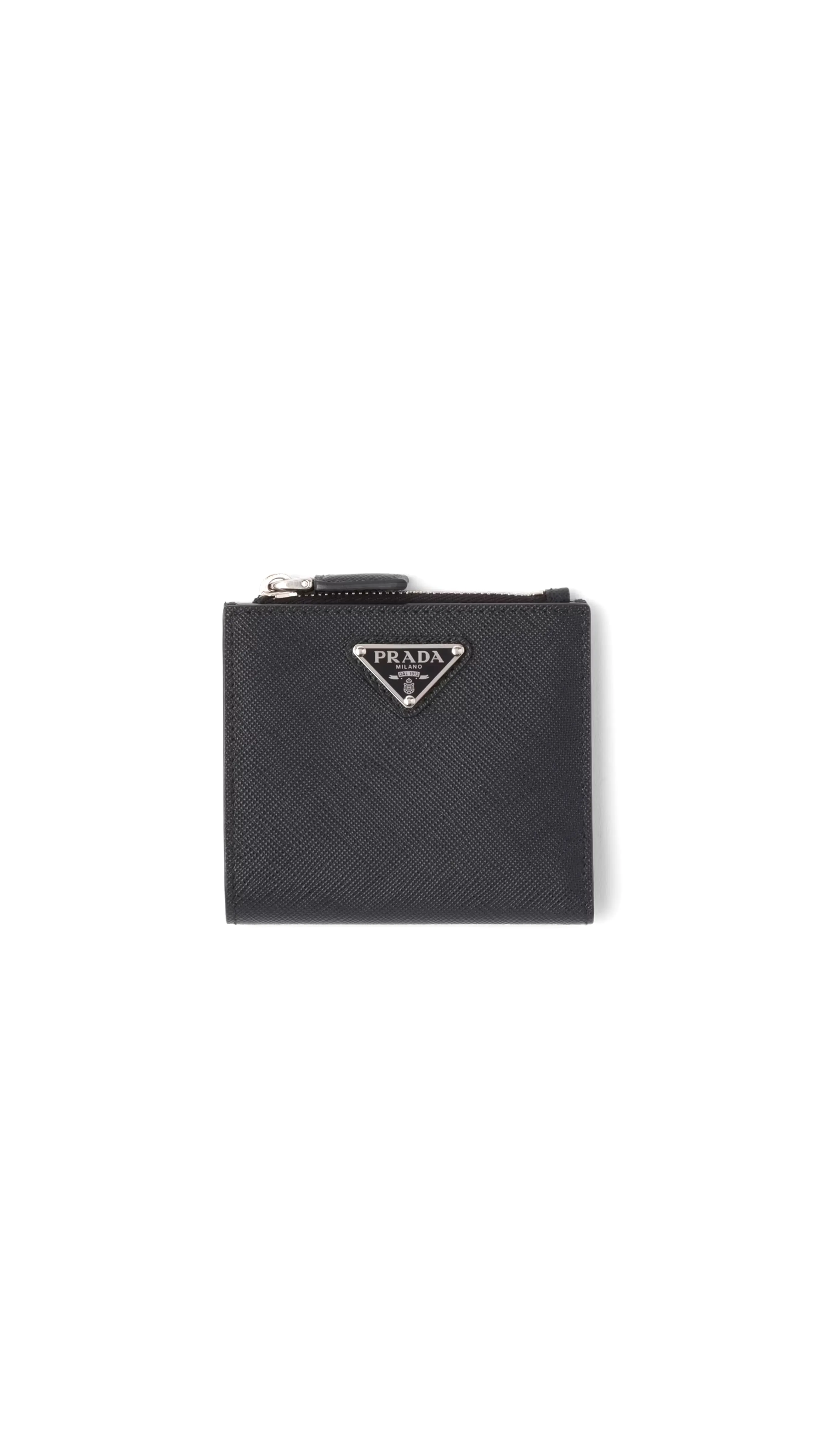 Small Saffiano Leather Wallet - Black