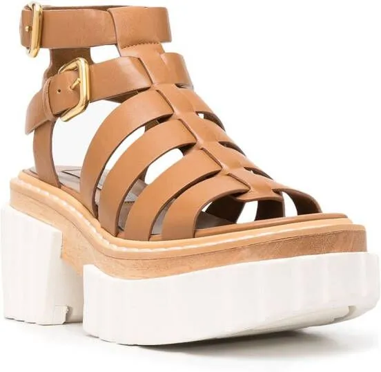 Stella McCartney strappy platform sandals Brown