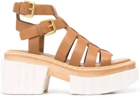 Stella McCartney strappy platform sandals Brown