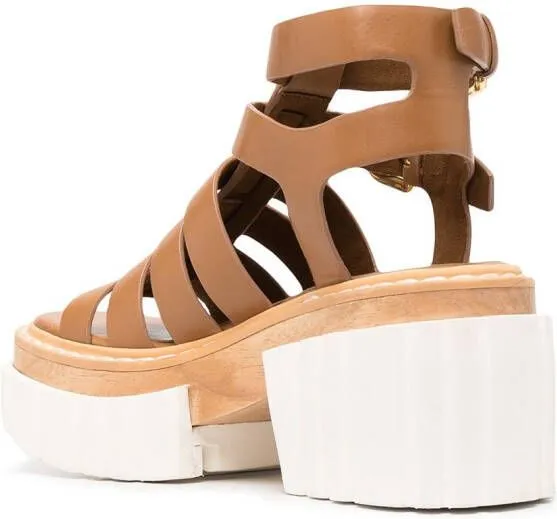 Stella McCartney strappy platform sandals Brown