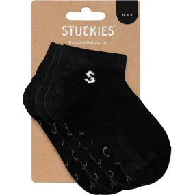 STUCKIES 3-Pack Sneaker Socks, Black