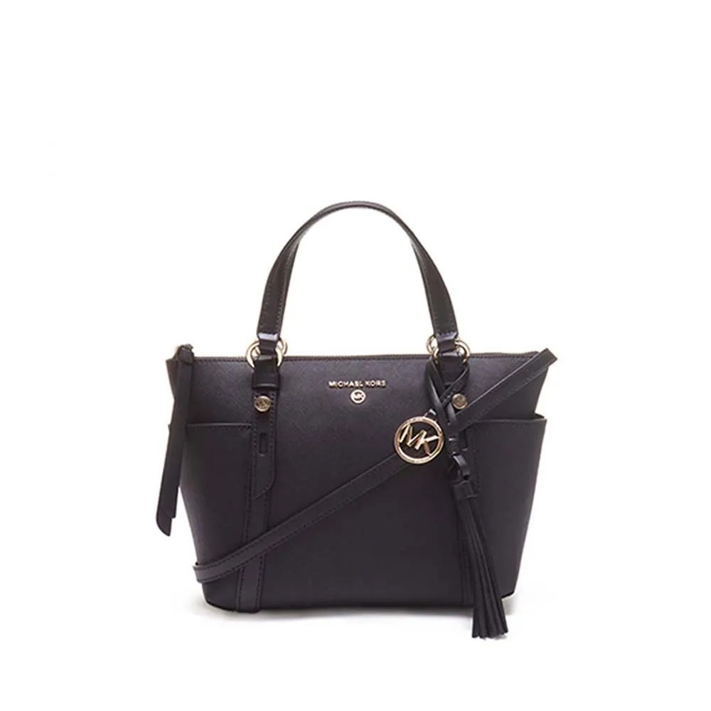 Sullivan Small Saffiano Leather Top-Zip Tote Bag