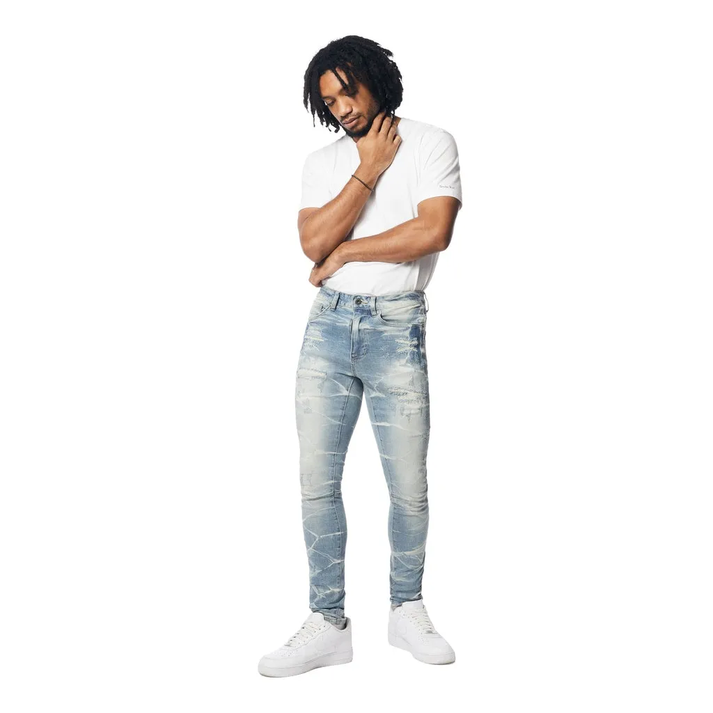 Super Skinny Lightning Washed Rip and Repair Jeans