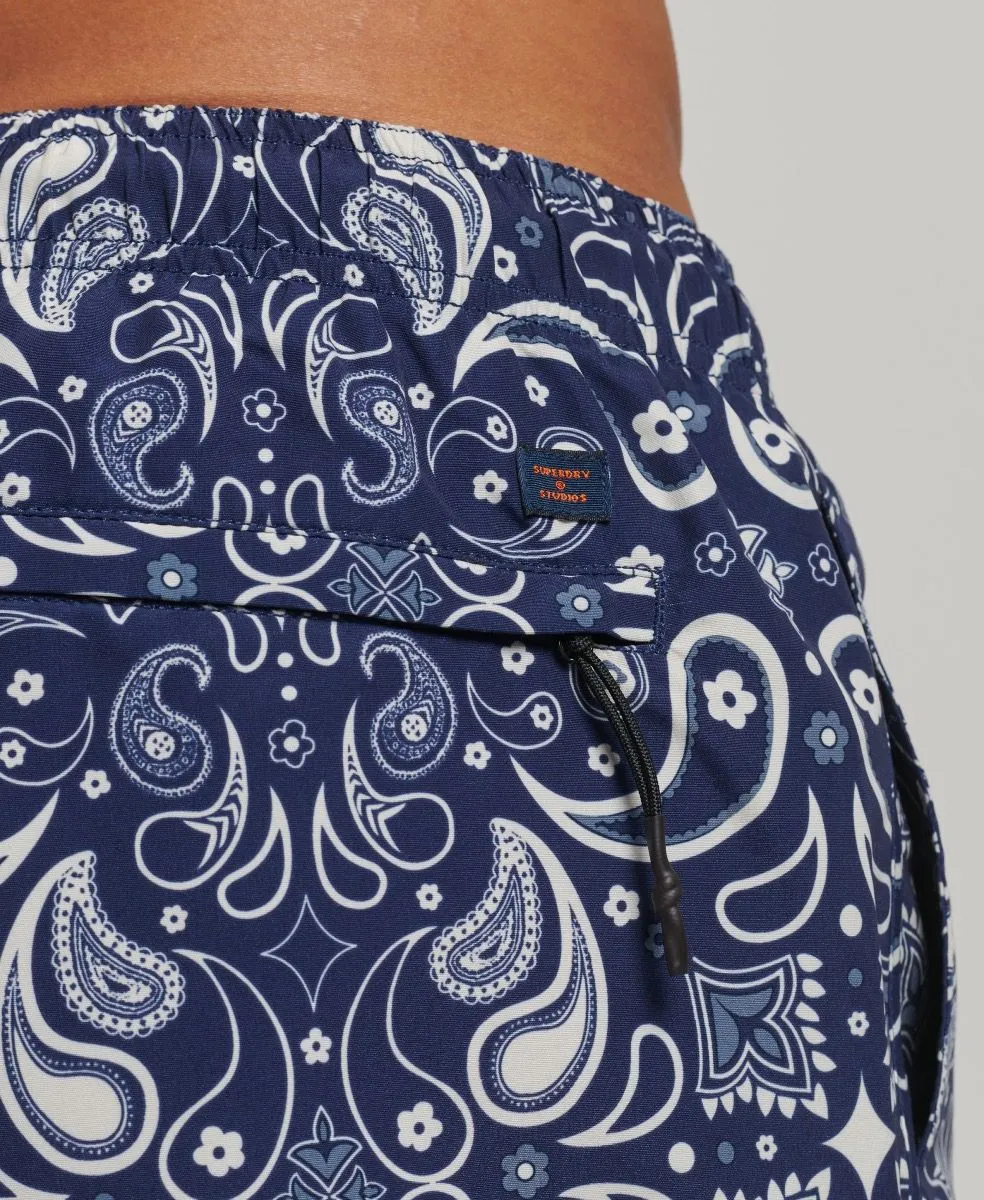 Superdry Summer Print Swim Shorts Mirrored Navy