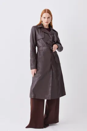 Tall Leather Trench Coat | Karen Millen