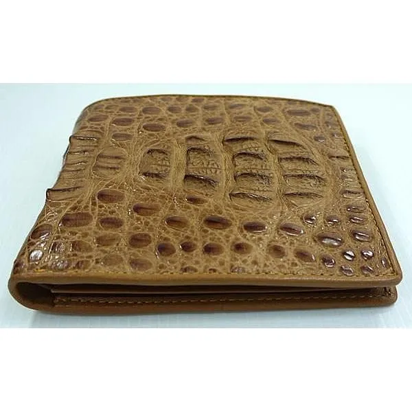 Tan Light Brown Crocodile Mens Wallet