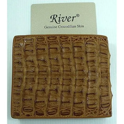 Tan Light Brown Crocodile Mens Wallet