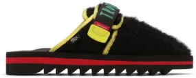 The Elder Statesman Black Suicoke Edition Dyed Zavo Sandals