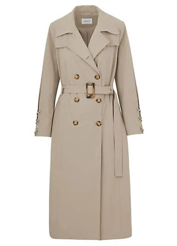 Together Stone Longline Trench Coat | Grattan