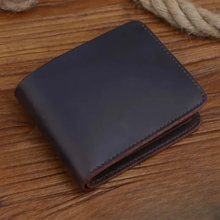 Unisex Vintage Style Genuine Leather Card Holder Multiple Slots Wallet