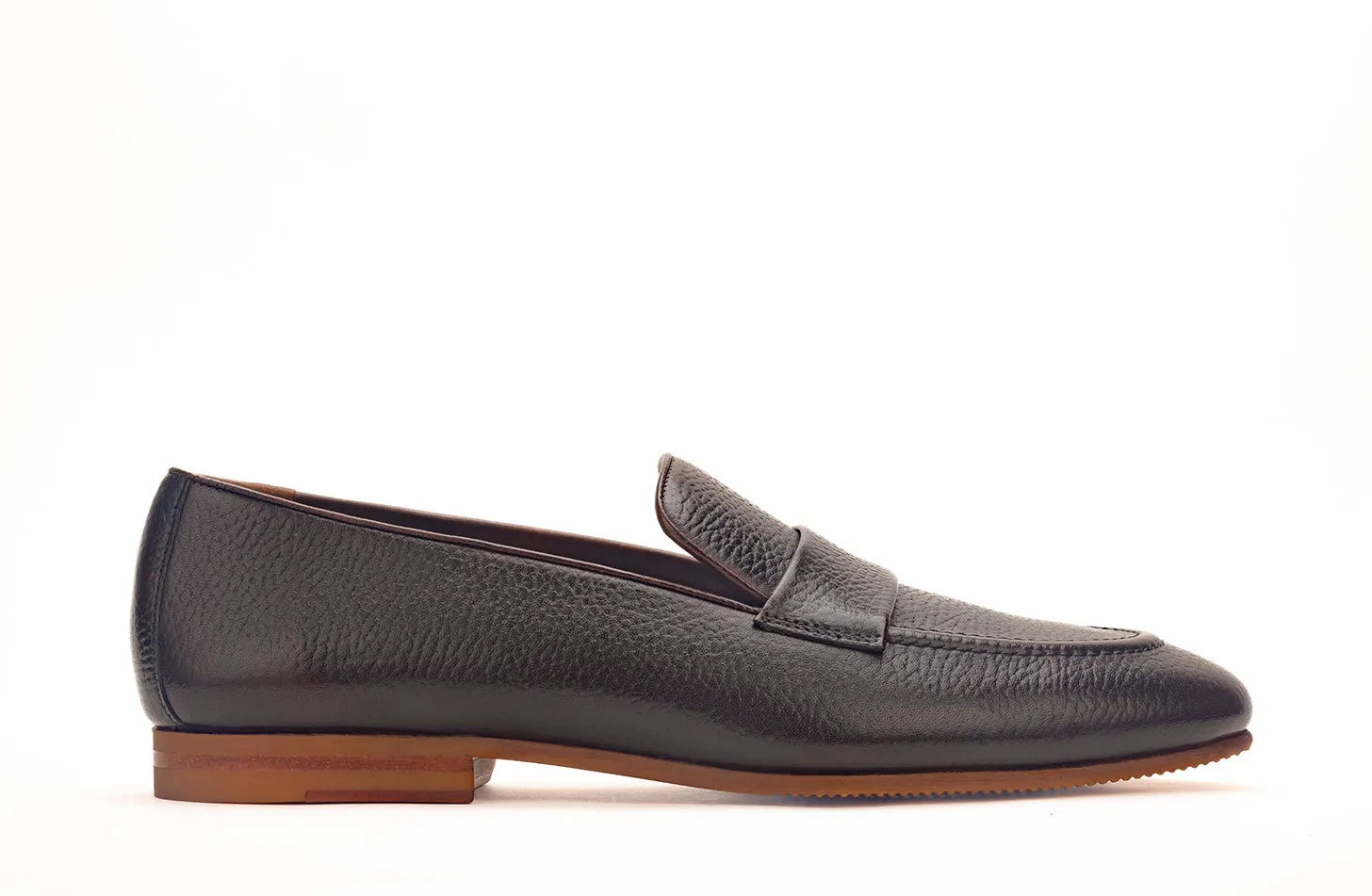 Unlined Penny Strap Loafer with cord stitch on the vamp