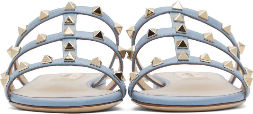 Valentino Garavani Blue Rockstud Cage Sandals