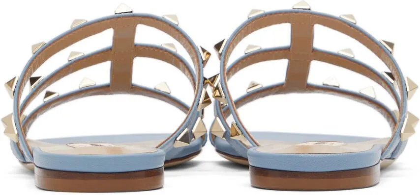 Valentino Garavani Blue Rockstud Cage Sandals