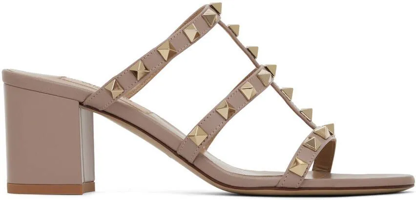 Valentino Garavani Taupe Rockstud 60 Heeled Sandals