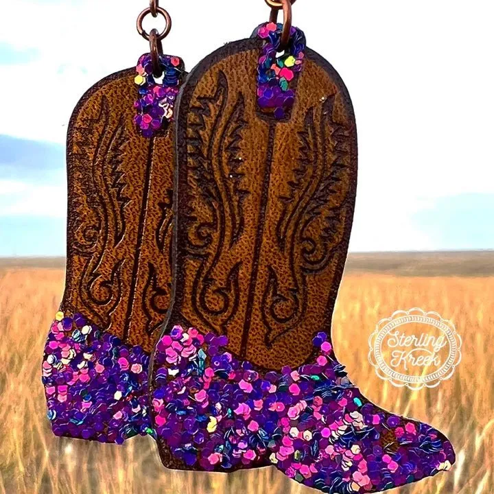 Vegas Stardust Boot Earrings