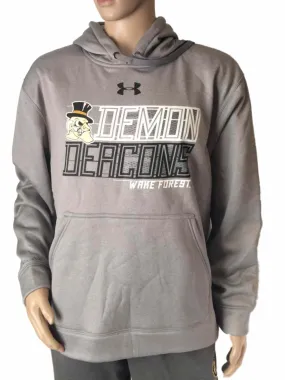 Wake Forest Demon Deacons Under Armour Storm1 Gray LS Hoodie Sweatshirt (L)