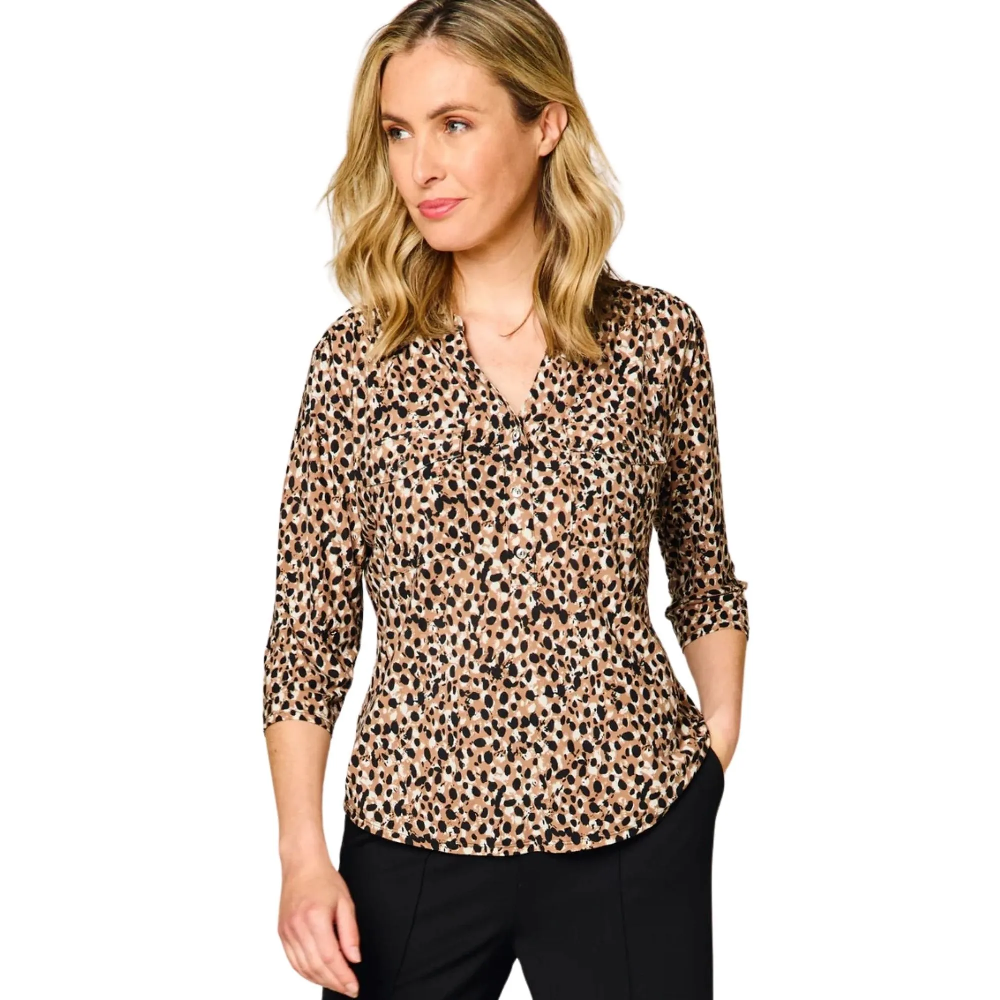 Womens Animal Print Blouse