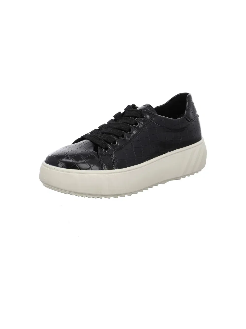 WOMEN'S ARA MIKKY PLATFORM SNEAKER | BLACK CROCO PRINT