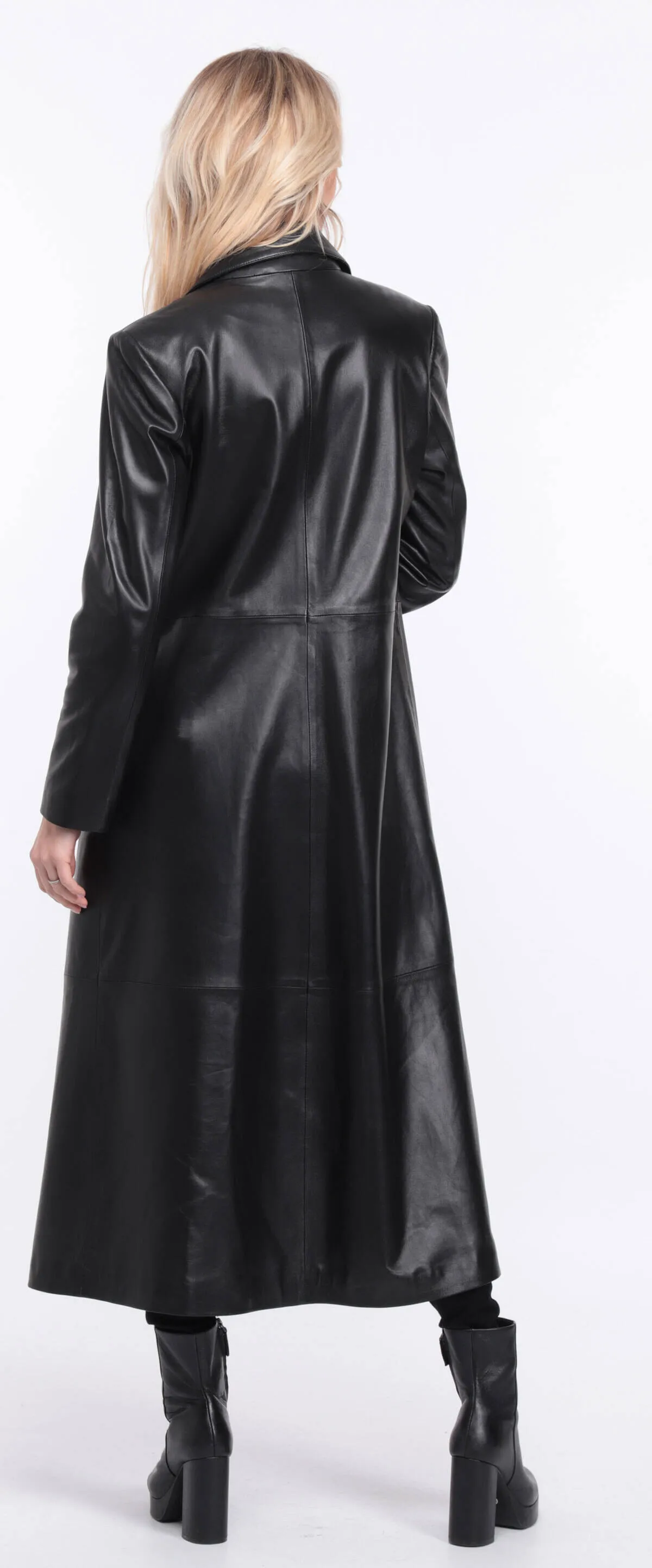 Women's black lambskin leather coat jorda