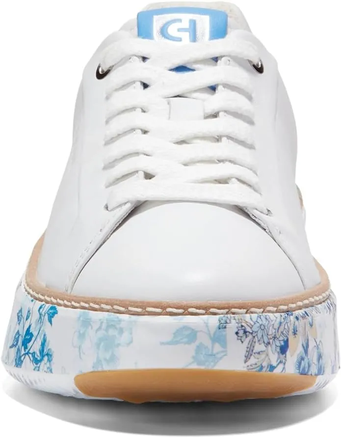 WOMEN'S COLE HAAN GRANDPR TOPSPIN SNEAKER | OPTIC WHITE / BLUE TOILE