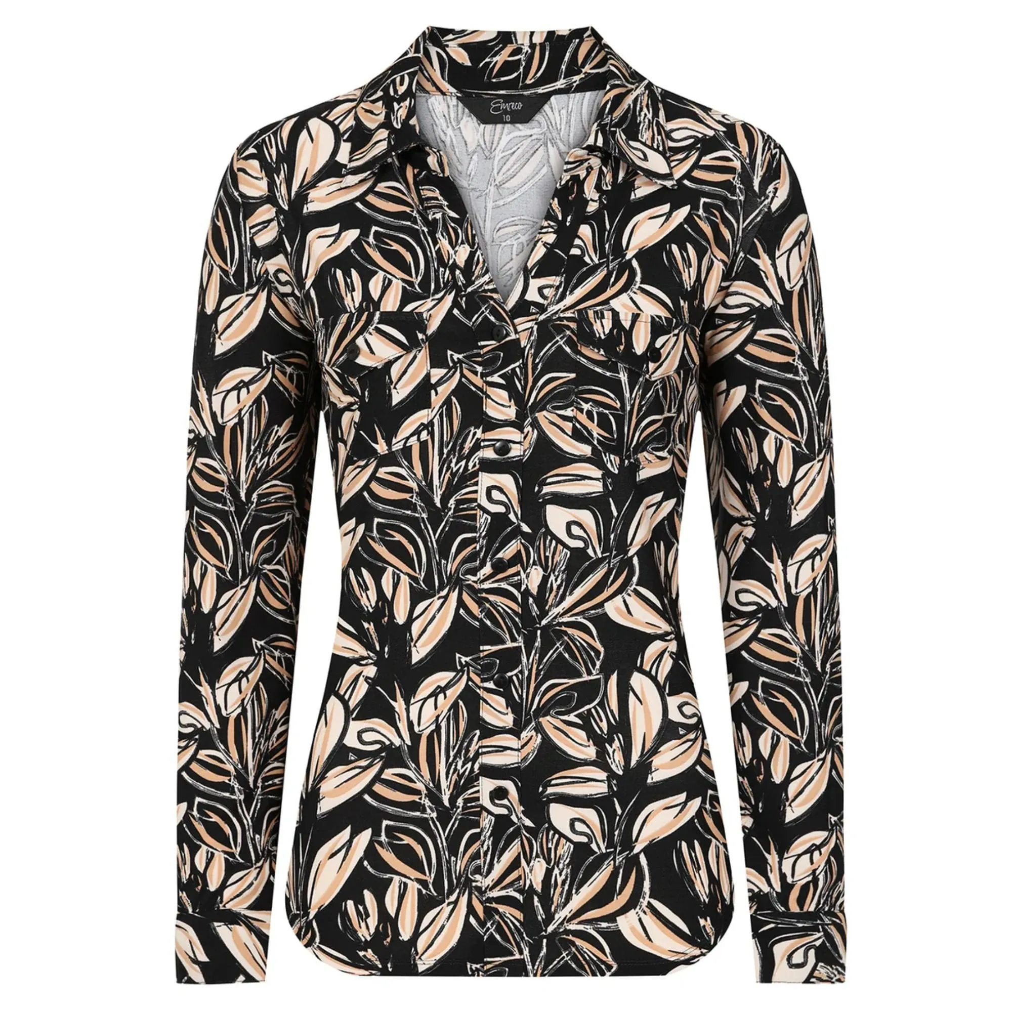 Womens Leaf Print Blouse 