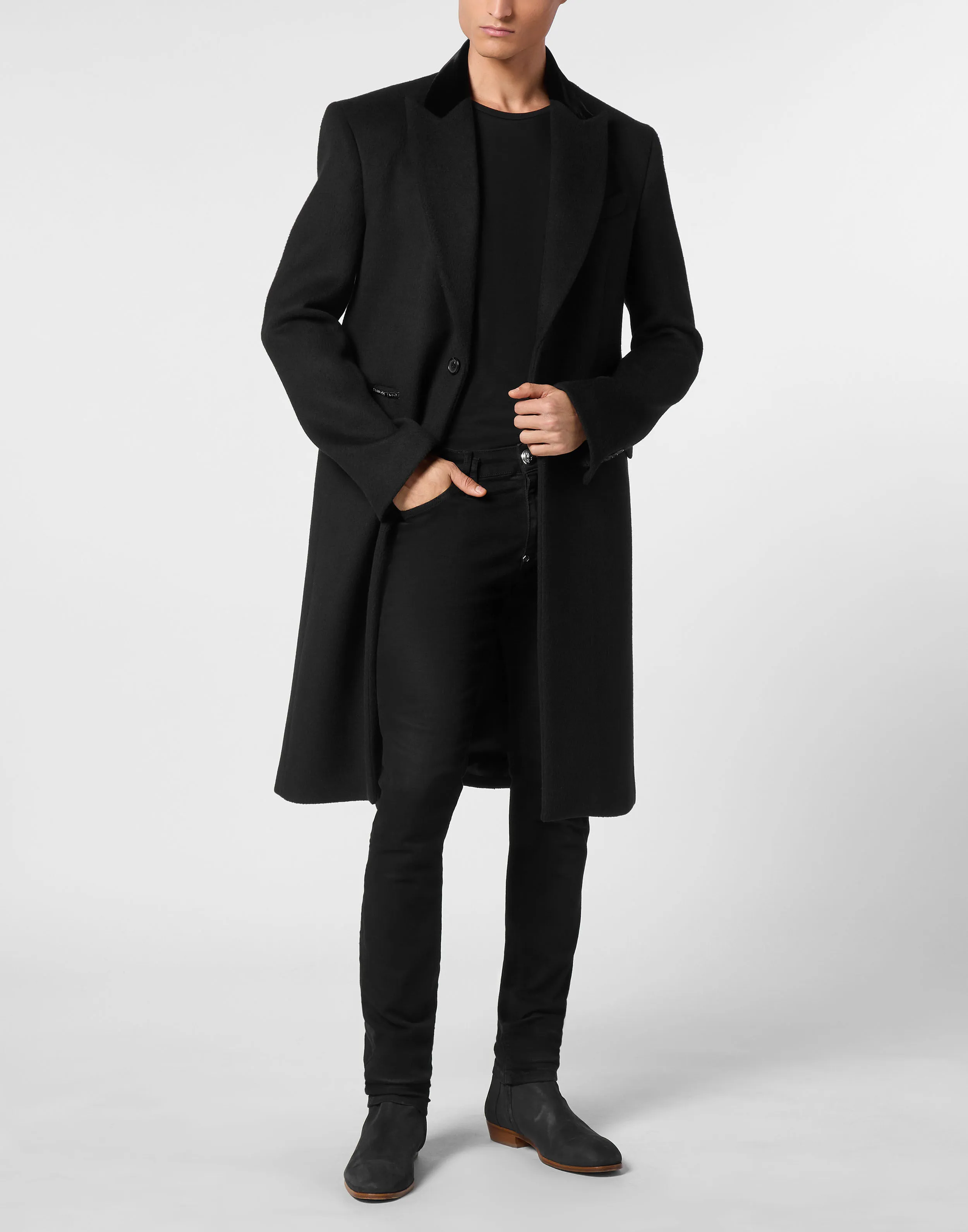 Wool Coat Long Skull&Bones