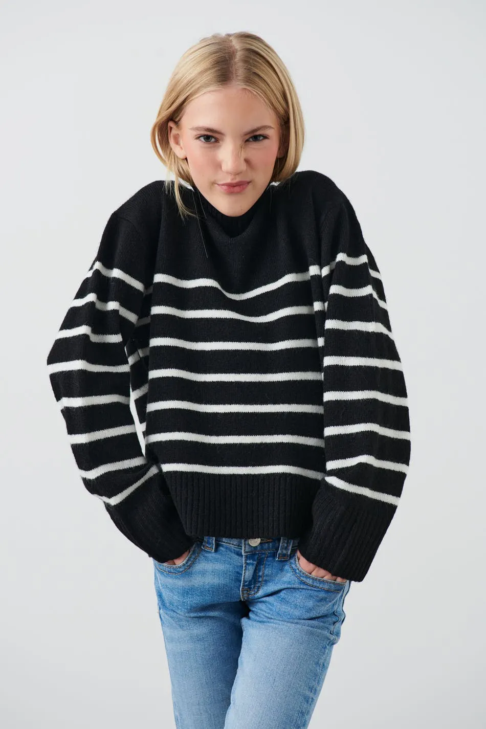 Y knitted polo sweater