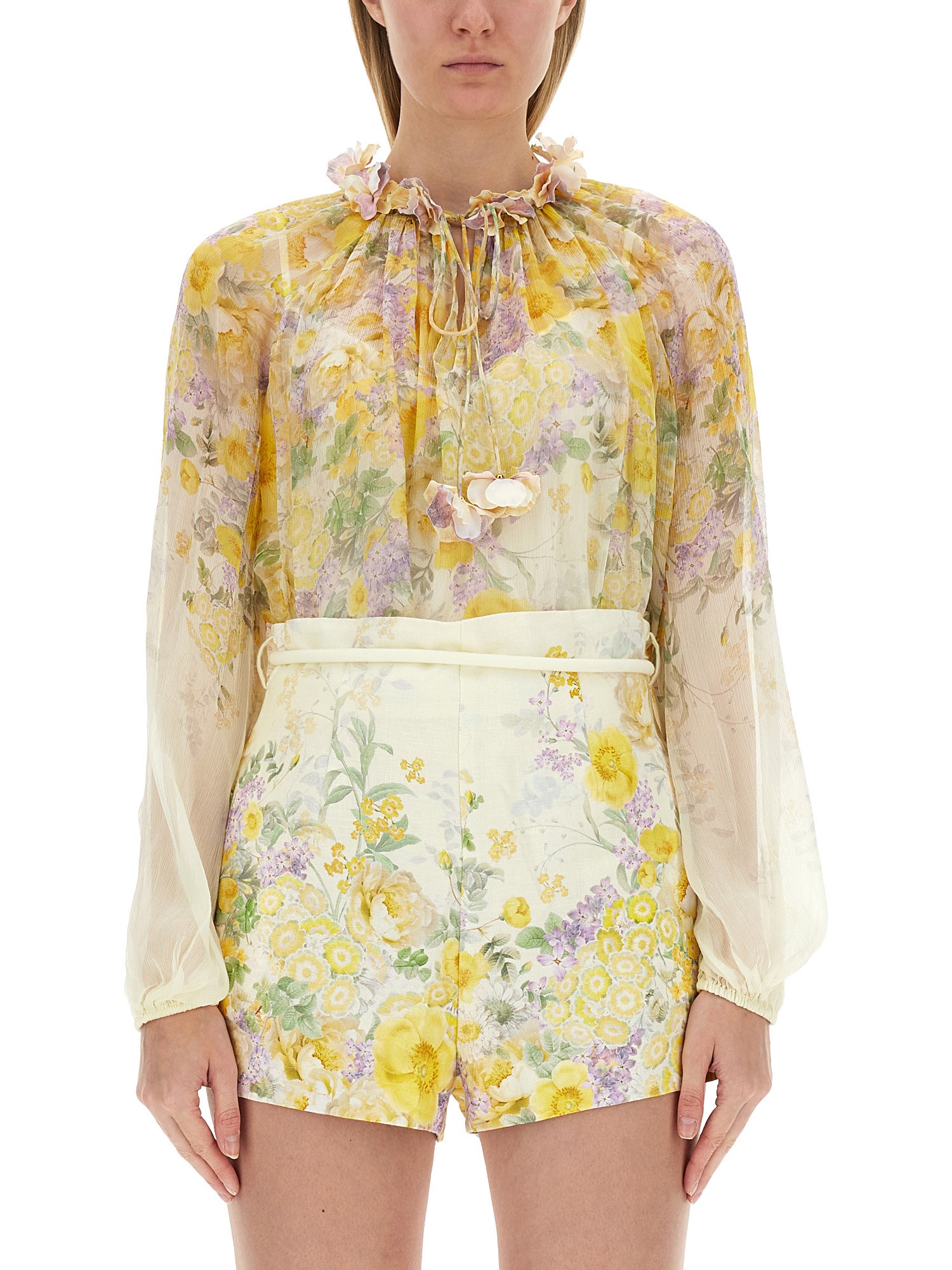 ZIMMERMANN    BLOUSE WITH FLORAL PATTERN