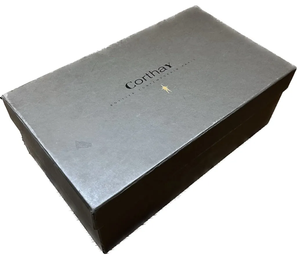 極美品◆コルテ レザーシューズ EASY サイドゴア プレーントゥ 黒 8.5 CORTHAY